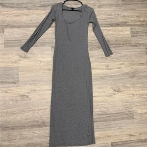 Express Charcoal Long Sleeve Dress